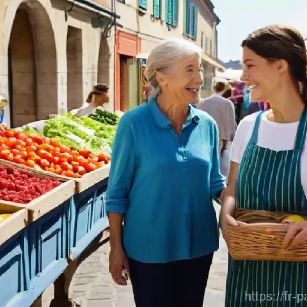 기후 위기 해결을 위한 시민의 조치 - A Vibrant French Market Scene for Sustainable Shopping**

Generate an image of a bustling open-air m...