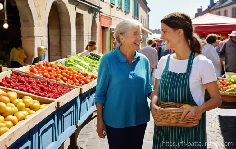 기후 위기 해결을 위한 시민의 조치 - A Vibrant French Market Scene for Sustainable Shopping**

Generate an image of a bustling open-air m...