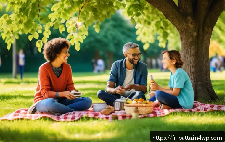 기후 행동 촉진을 위한 현지 캠페인 전략 - A vibrant neighborhood community picnic in a sunny urban park in France, diverse group of adults and...